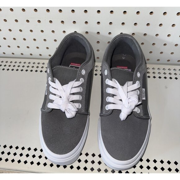 VANS Skate Chukka Low Mens Canvas Athletic Skateboarding Shoes Size 7 Gray White - Picture 4 of 8